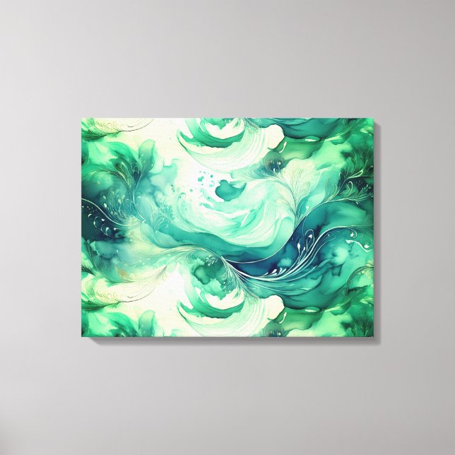 Serenity Splash: Abstract Watercolor  Canvas Print (Front)