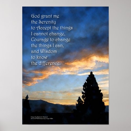 Serenity Sunrise Blue Poster