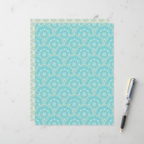 Serenity Sunset On Sea Dot Mandala Scrapbook Paper