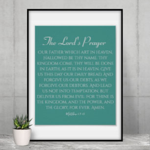 SERENITY The Lord's Prayer Blue Green Poster