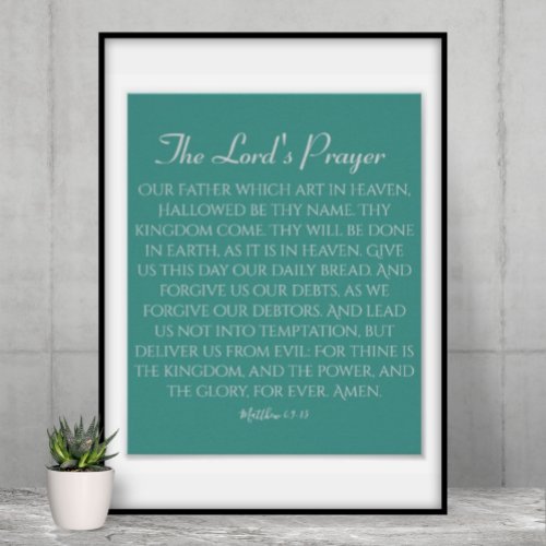 SERENITY  The Lords Prayer Blue Green Poster