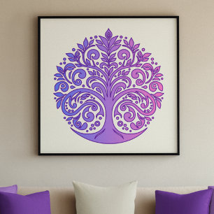 Serenity Tree of Life Mandala – Soothing Shades Poster