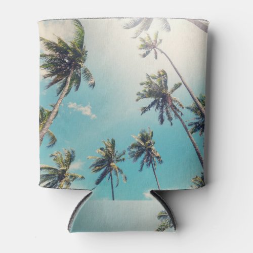 Serenity Tropical Beach Landscape Can Cooler