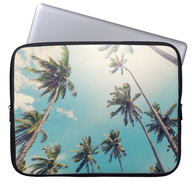 Serenity Tropical Beach Landscape Laptop Sleeve (Front)