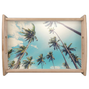 Serenity Tropical Beach Landscape Serving Tray