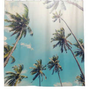 Serenity Tropical Beach Landscape Shower Curtain