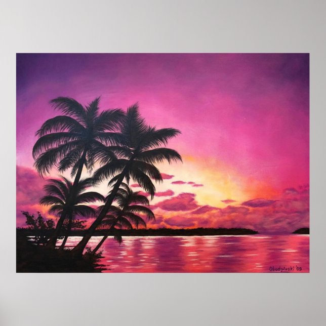 “Serenity” Tropical Island Ocean Art Poster Print (Front)