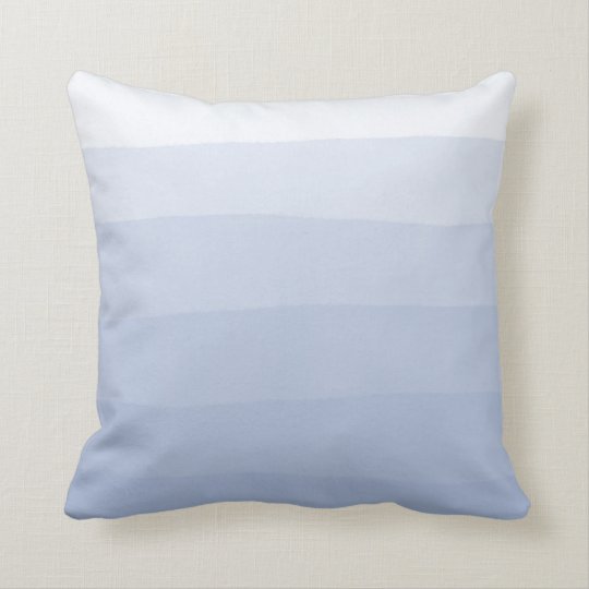 Serenity Watercolor Dip Dye Gradient Stripe Throw Pillow Zazzle Com
