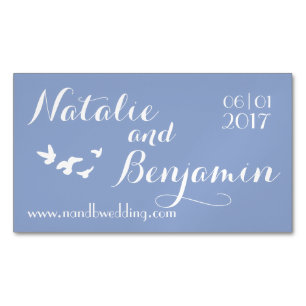 Serenity Wedding Wedding Website & Date Business Card Magnet