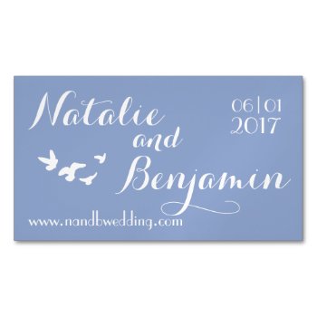 Serenity Wedding | Wedding Website & Date Business Card Magnet by clever_bits at Zazzle