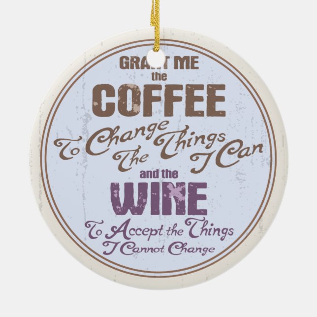 Serenity Wine III Ceramic Ornament (Back)