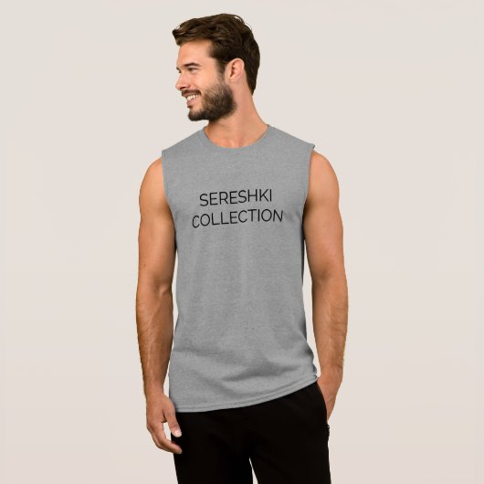 SERESHKI COLLECTION Logo Grey/Blk Muscle Tee (Front Full)