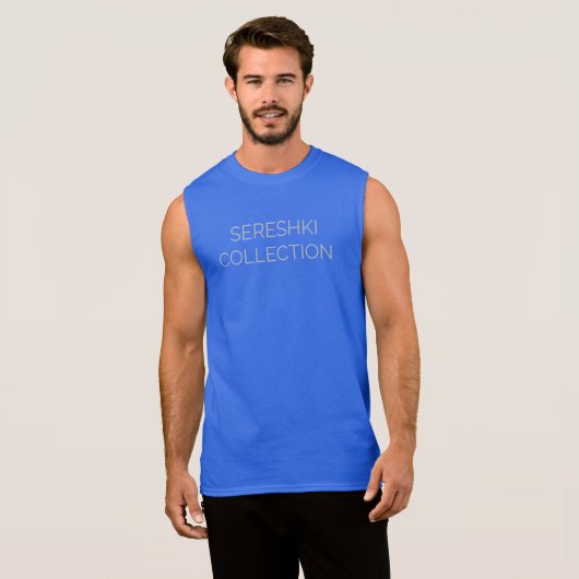 SERESHKI COLLECTION Logo Grey/Blue Muscle Tee (Front Full)