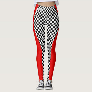 SERESHKI COLLECTION Red Racer Checker Leggings