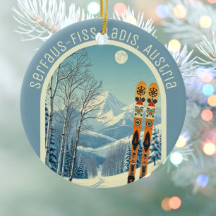 Serfaus‑Fiss‑Ladis Austria ski vacation souvenir  Ceramic Ornament