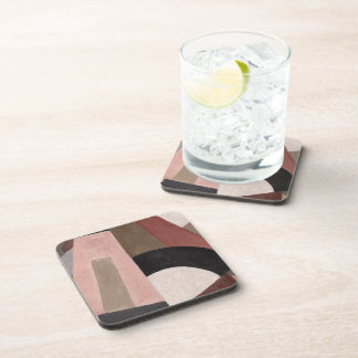 Serge Charchoune Composition Cubist Earth Tone Beverage Coaster