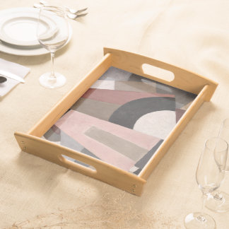 Serge Charchoune Composition Cubist Earth Tone Serving Tray