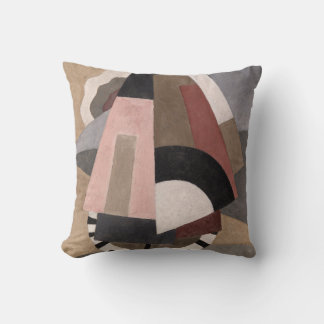 Serge Charchoune Composition Cubist Earth Tone Throw Pillow