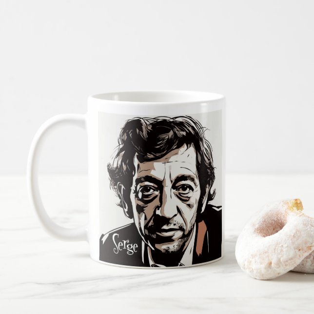 Serge Gainsbourg Coffee Mug (With Donut)