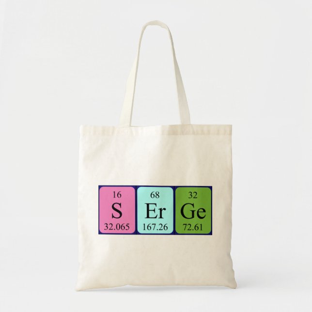 Serge periodic table name tote bag (Front)