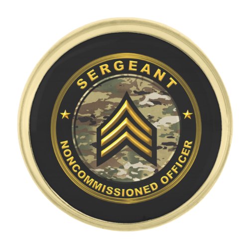 Sergeant Army Noncommissioned Officer Gold Finish Lapel Pin