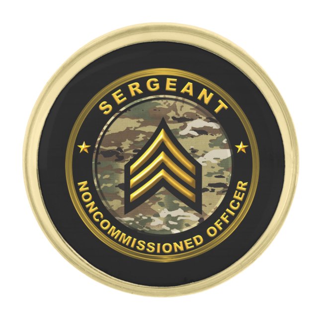 Sergeant Army Noncommissioned Officer Gold Finish Lapel Pin (Front)