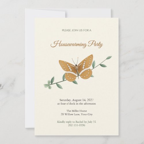 Sergeant Butterfly Housewarming Invitation