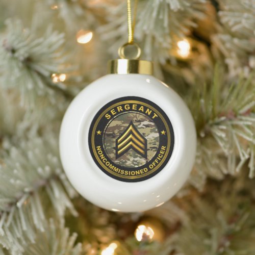 Sergeant Christmas Ceramic Ball Christmas Ornament