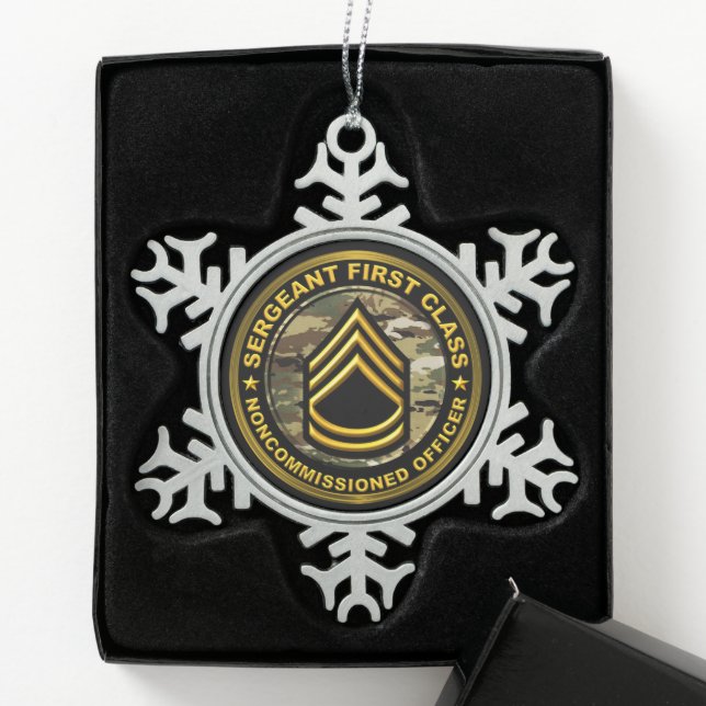 Sergeant First Class Christmas Metal Ornament (Box)
