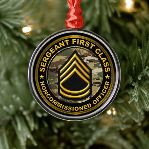 Sergeant First Class Christmas Metal Ornament