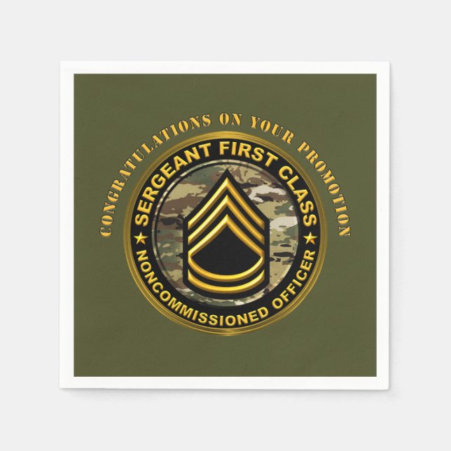 Sergeant First Class Promotion  SFC Napkins (Front)