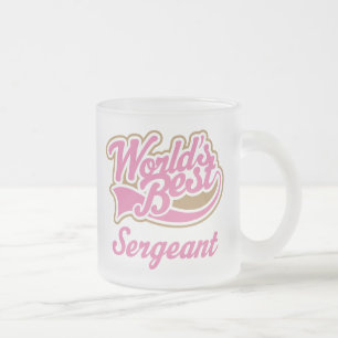 Sergeant Gift Frosted Glass Coffee Mug