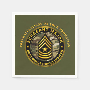 Sergeant Major Promotion SGM Napkins