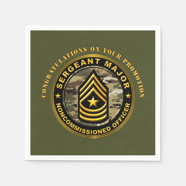 Sergeant Major Promotion  SGM Napkins (Front)