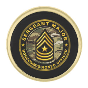 Sergeant Major SGM Gold Finish Lapel Pin