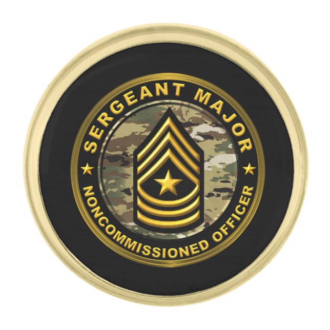 Sergeant Major SGM Gold Finish Lapel Pin (Front)