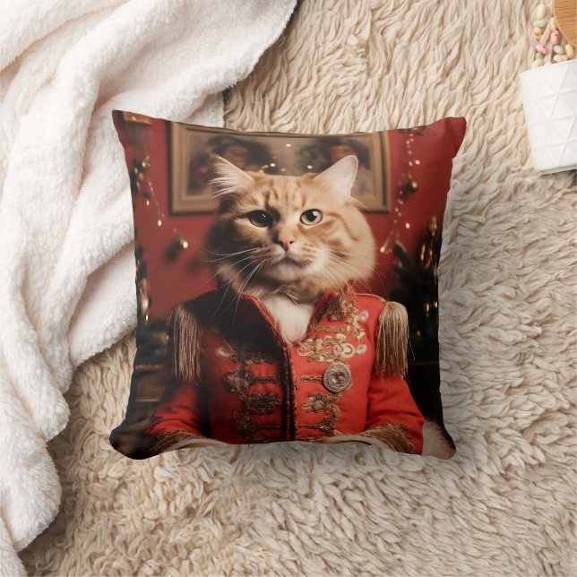 Sergeant Pepper Christmas Cat Throw Pillow (Blanket)