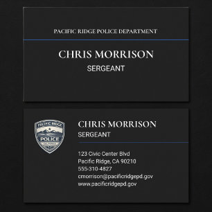Sergeant Police Officer Business Card