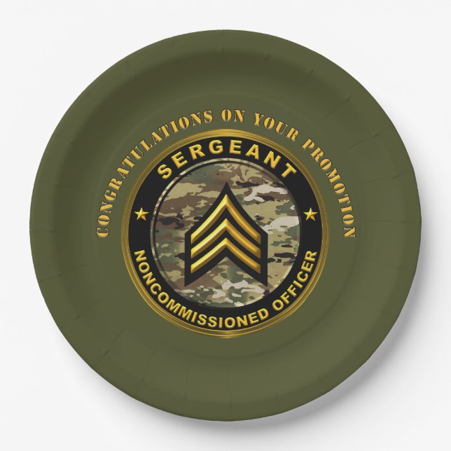 Sergeant Promotion Paper Plates (Front)