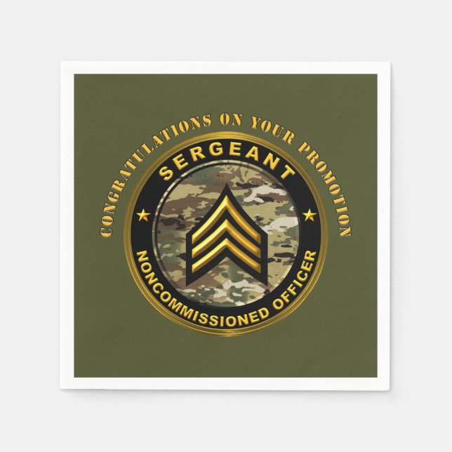 Sergeant Promotion  SGT Napkins (Front)