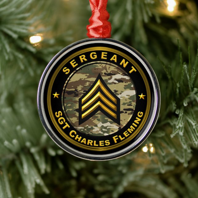 Sergeant SGT  Metal Ornament (Tree)