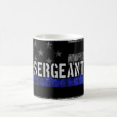 Sergeant Thin Blue Line Distressed Flag Coffee Mug (Center)