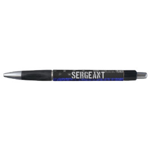 Sergeant Thin Blue Line Distressed Flag Pen