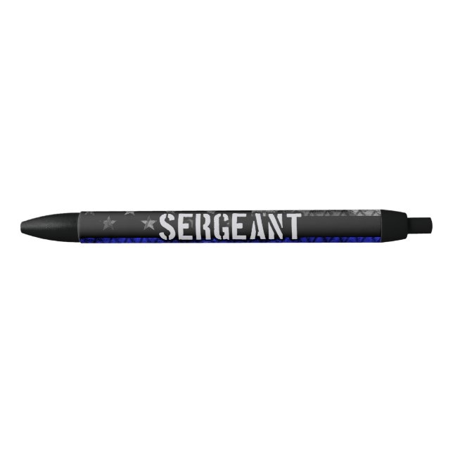 Sergeant Thin Blue Line Distressed Flag Pen (Front)