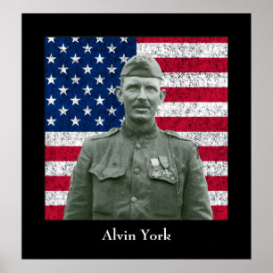 Sergeant York and The American Flag Poster
