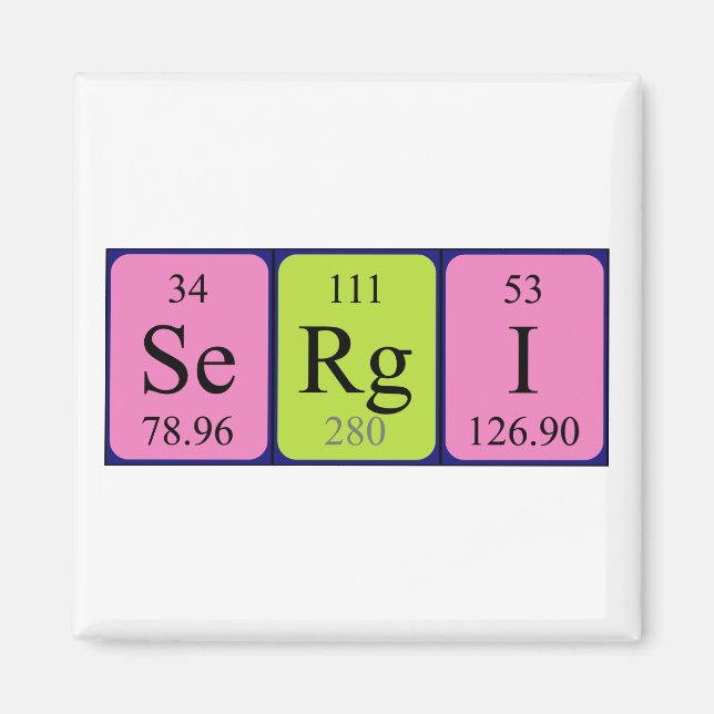 Sergi periodic table name magnet (Front)
