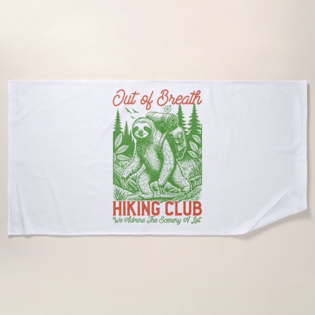 Serial Chiller Sloth Hanging from Branch Beach Towel (Front)
