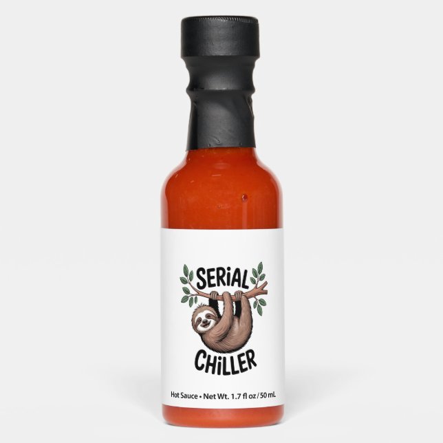Serial Chiller Sloth Hanging from Branch Hot Sauces (Front)