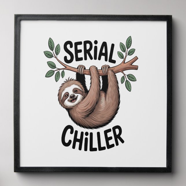 Serial Chiller Sloth Hanging from Branch Peel And Stick Photo Tile (Front Set)
