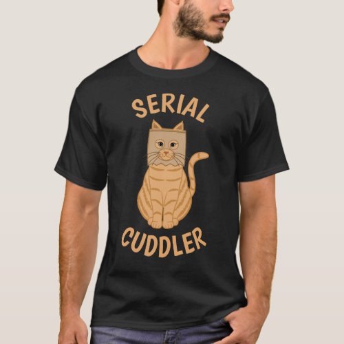 Serial Cuddler Cute Orange Cat T_Shirt